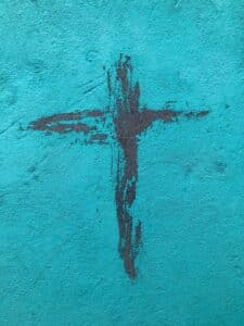 teal-wall-black-cross