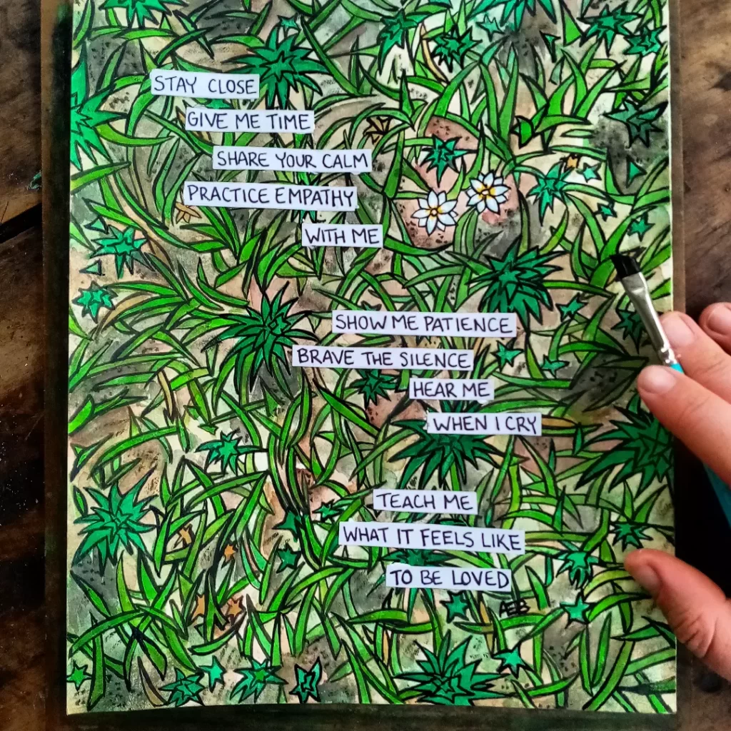 Original watercolor painting "Stay Close" by Annmarie Erb Barrett